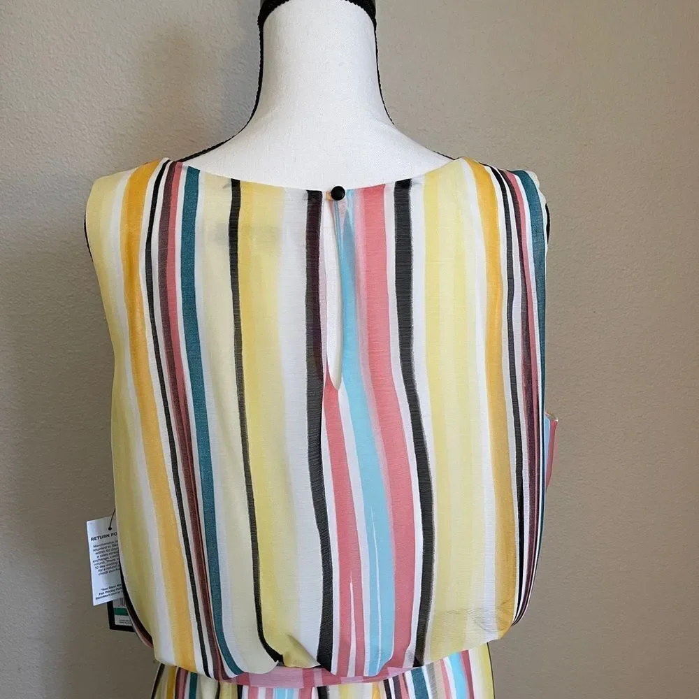 Nine West Sleeveless Printed Chiffon Maxi Dress - Picture 4 of 11